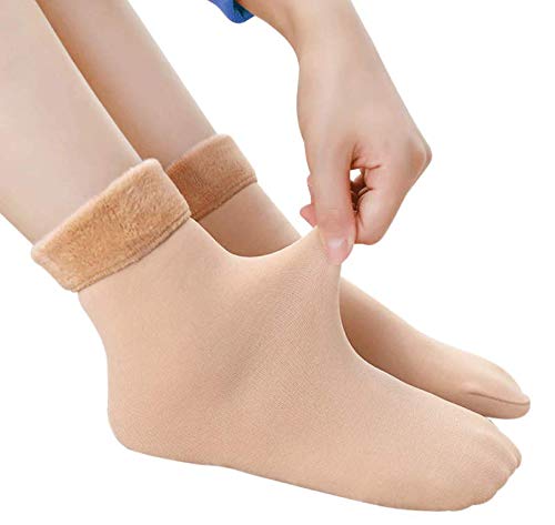 Winter Thick Warm Fleece Lined Thermal Unisex Skin Socks