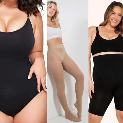 Shapify Anti-Scratch Stretchable Stockings, Bodysuit & High Waist Tummy Tucker Combo